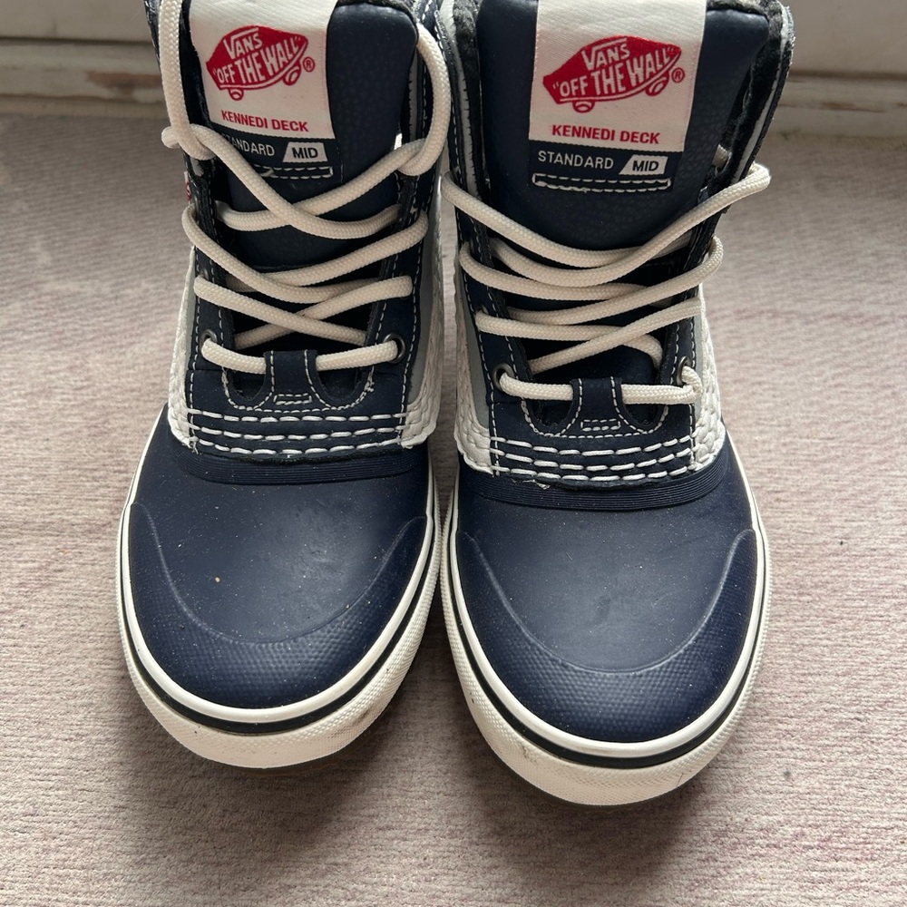 Vans Kids Navy and White Mid-Top Sneakers